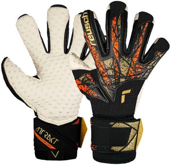 Reusch Torwarthandschuhe Attrakt SpeedBump Ortho-Tec 5470978 schwarz gold orange