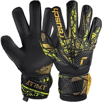 Reusch Attrakt Infinity Finger Support Junior Torwarthandschuhe schwarz gold gelb