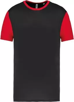 Proact Sportswear Zweifarbiges Kurzarmtrikot (PA4023) schwarz/sporty red