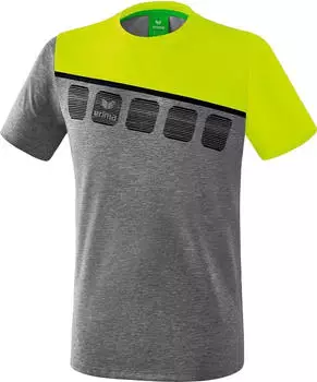 Erima 5-C T-Shirt Kurzarmshirt grau/lime/schwarz
