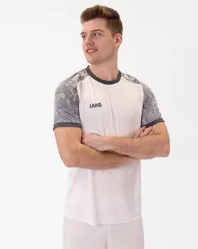 JAKO Shirt Iconic Ka (4224) weiß/hellgrau/anthrazitgrau