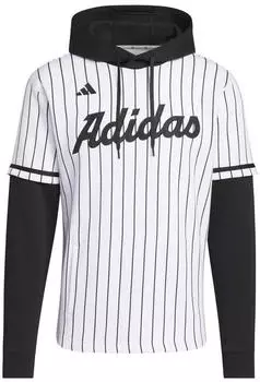 Adidas Dugout Pinstripe Kapuzentrikot White/Black (KC9962)