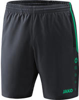 Jako 6218-24-128, JAKO Sporthose Short Competition 2.0 kurz anthrazit/t&uuml;rkis Jungen,