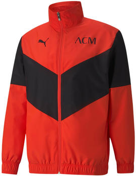 Puma AC Milan Prematch Football Jacket (764445) red blast/puma black