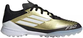 Adidas F50 Messi League TF Kids (IG9277) gold metallic/cloud white/core black