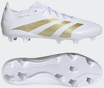 Adidas Predator 24 League Low FG (IF6346) cloud white/gold metallic/sandy beige met – Adidas Predator 24 League Low FG für festen Naturrasen