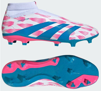 Adidas Predator League LL FG (IF1465) cloud white/solar blue/solar pink – Adidas Predator League LL FG – Präzision durch Schnürsenkel-freies Design