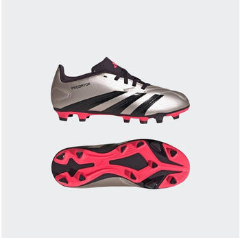 Adidas Predator Club FxG Kids (IF6423) platinum metallic/aurora black/turbo – Adidas Predator Club FxG Kids – vielseitige Kunstrasen-Fußballschuhe für junge Spieler