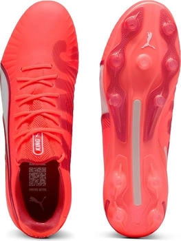 Puma King Ultimate FG/AG (108303-01) glowing red/white/red fire – Maximale Ballkontrolle durch fortschrittliches Obermaterial