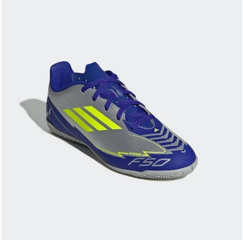 Adidas F50 Club IN IH0922 Fu&szlig;ballschuhe silber gelb blau