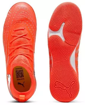 Puma FUTURE 9 MATCH IT glowing red/puma white/puma black/puma silver – Gezieltes Spiel durch strukturierte Oberfläche