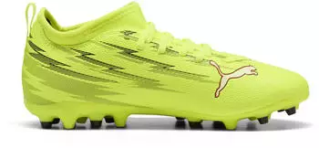 Puma ULTRA 6 PLAY FG/AG JR yellow alert/puma black/puma silver/glowing red