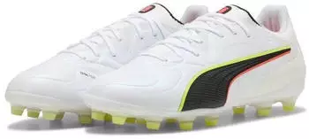 Puma King 20 PRO FG/AG puma white/glowing red/yellow alert