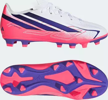 Adidas F50 Hyperfast Club FG Children cloud white/solar purple/solar turbo
