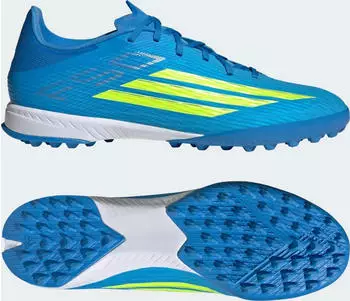 Adidas F50 LEAGUE Football Boot, Hybrid Grass lucid ray blue/team solar yellow 2/lucid aquamarine
