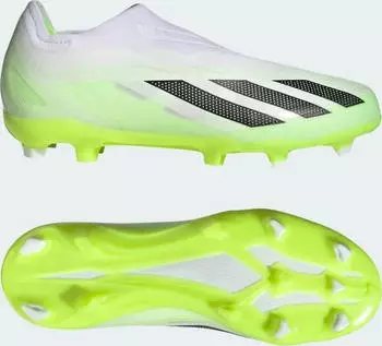adidas X Crazyfast.1 Laceless FG cloud white/core black/lucid lemon (Junior) (IE6644)