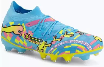 Puma Future 9 Match Advanced Level FG/AG Fu&szlig;ballschuhe puma white/blue glimmer/pink glimmer/yellow alert