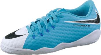 Nike HypervenomX Phelon III IC Jr white/black/photo blue/chlorine blue