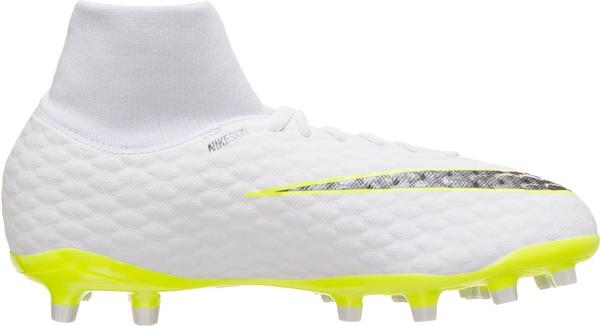 Nike Hypervenom Phantom III Academy DF FG Jr white/volt/metallic cool grey/metallic cool grey