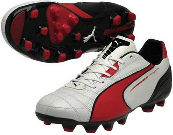 Puma Momentta MG metallic white/high risk red/black