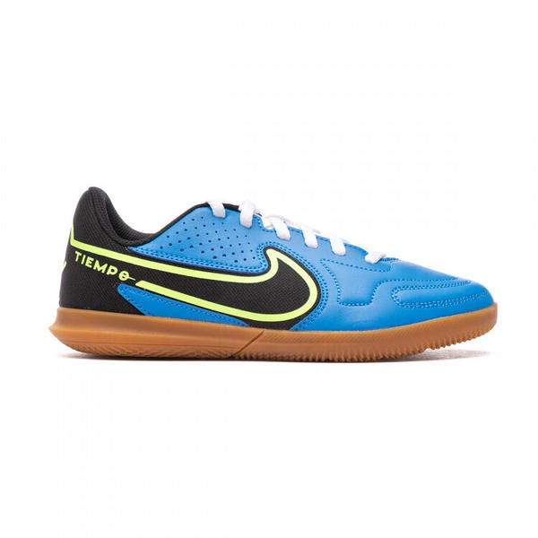 Nike Jr. Tiempo Legend 9 Club IC light photo blue/lime glow/gum medium brown/black
