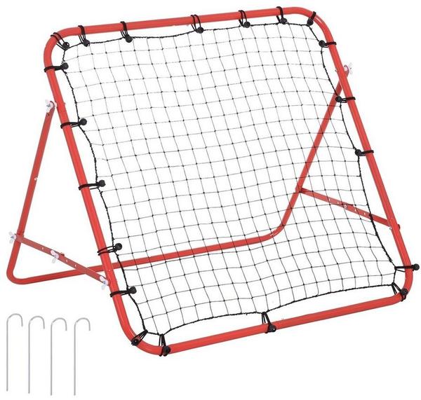 Homcom Fußball Rebounder mit verstellbaren Winkeln schwarz/rot