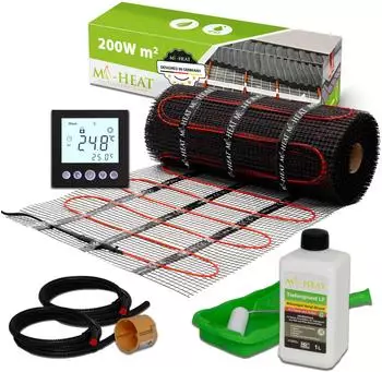 Mi-Heat Dünnbettheizmatte 200W/m² 1m² mit Thermostat C16 schwarz (HM-ECO-200W-1.0)