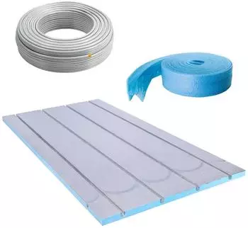 BELVIT Fu&szlig;bodenheizung Trockenbau Set XPS 500, 10m&sup2;, 25mm, Metallverbundrohr 16mm