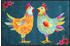 Salonloewe Fußmatte Rainbow Chicken petrol 050x075 cm