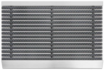 Karat Schmutzfangmatte "Profi Brush" - Mentall Fu&szlig;abtreter mit Alu-Rahmen / 40 x 60 cm (Grau) - grau fd-1459