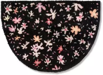 Astra Fu&szlig;matte waschbar PURE & SOFT Schwarz 50x70 cm halbrund