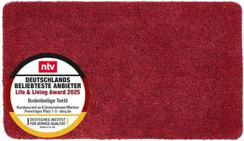Astra Fu&szlig;matte waschbar ENTRA Rot 75x130 cm