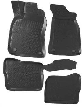 Omtec Otomotive Fußmatten 3D Gummimatten für Skoda Superb 2001-2008 Stufenheck TPE Schwarz 4x