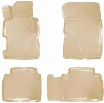 Omtec Otomotive Fußmatten 3D Gummimatten für Honda Civic 2000-2005 Gummi TPE Beige 4tlg