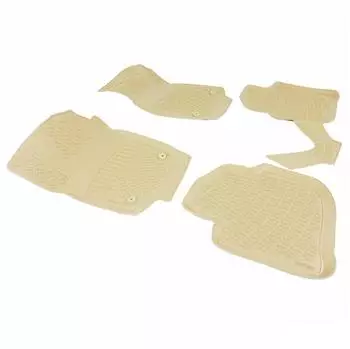 Omtec Otomotive Fußmatten 3D Gummimatten für Seat Toledo 2012-2019 Stufenheck Gummi TPE Beige 4x