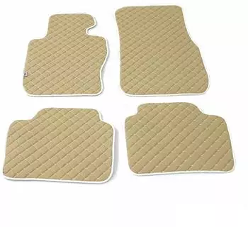 Omtec Otomotive Fußmatten Leder für BMW 3er F30 2011-2019 Kunstleder Beige 4tlg
