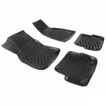 Omtec Otomotive Fußmatten 3D Gummimatten für Seat Exeo 2008-2013 Gummi TPE Schwarz 4tlg