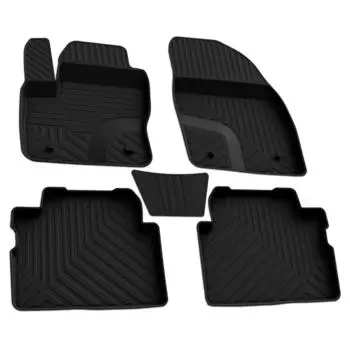 Omtec Otomotive Fußmatten 3D Gummimatten für Ford Focus C-Max 2002-2010 Schwarz 4x