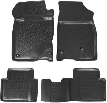 Omtec Otomotive Fußmatten Hohe 3D für Honda Civic 2015-2021 Stufenheck Schwarz