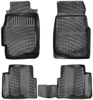 Omtec Otomotive Fußmatten 3D Gummimatten für Honda Civic 1995-2001 Gummi TPE Schwarz 4tlg