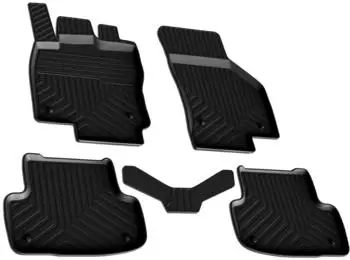 Omtec Otomotive Fußmatten 3D Gummimatten für Audi A3 8V Sportback Limo 2012-2020 Schwarz 4tlg