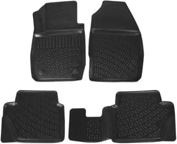 Omtec Otomotive Fußmatten für Ford Fiesta VII Schrägheck 2017-2021 TPE Schwarz 4x