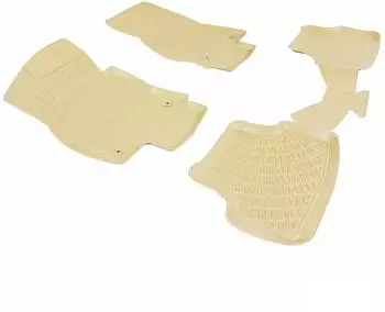 Omtec Otomotive Fußmatten 3D Gummimatten für Seat Arona 2017-2025 Gummi TPE Beige 4tlg