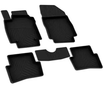 Omtec Otomotive Fußmatten 3D Gummimatten für Renault Captur 2013-2019 Schwarz 4x