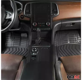 Omtec Otomotive Fußmatten Gummimatten 3D Antirutsch für Peugeot 108 Gummi TPE Schwarz 4tlg