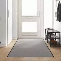 vidaXL Fu&szlig;matte Grau und Schwarz 120 x 350 cm 100% Polyamid