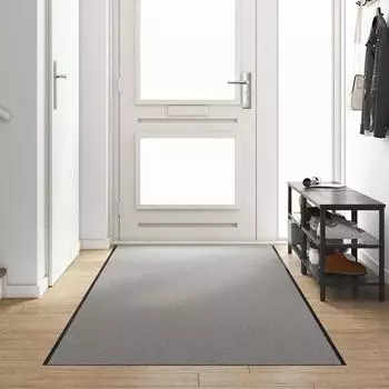 vidaXL Fu&szlig;matte grau und schwarz 120x350cm, Polypropylen und Vinyl