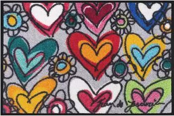 Wash+Dry Fu&szlig;matte "With Love, all things are possible" 40x60cm, bunt (074772)