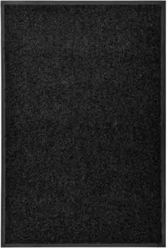 vidaXL Fu&szlig;matte waschbar, schwarz, 60x90cm (323410)