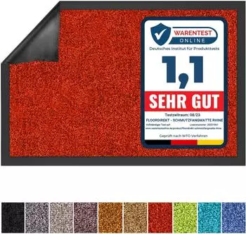 Floordirekt Rhine Schmutzfangmatte, rot, 90x300cm (fd-26326)